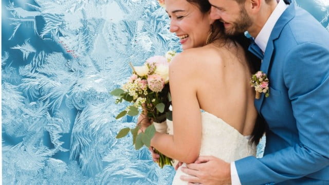 a beautiful couple hugging on a wedding day