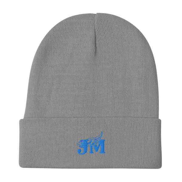 Embroidered Beanie with Blue Logo