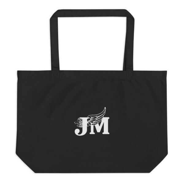 Large organic tote bag with White Logo