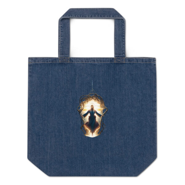 Organic denim tote bag