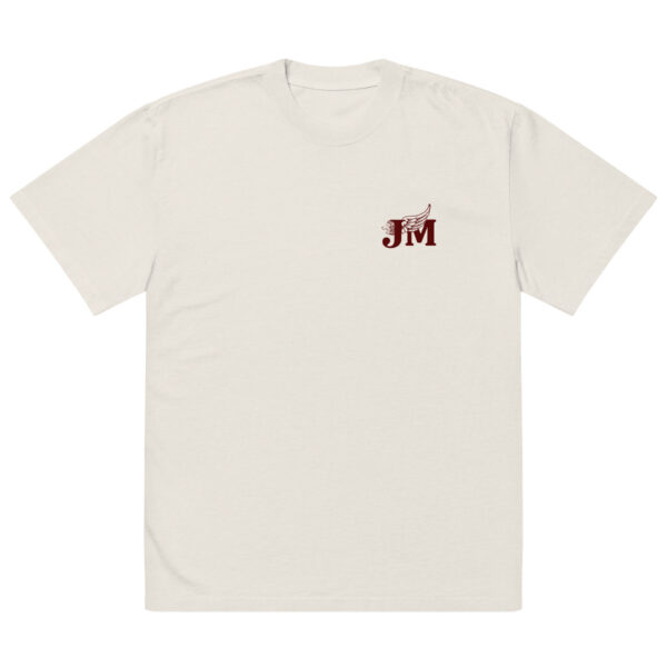 Oversized faded t-shirt with maroon Logo