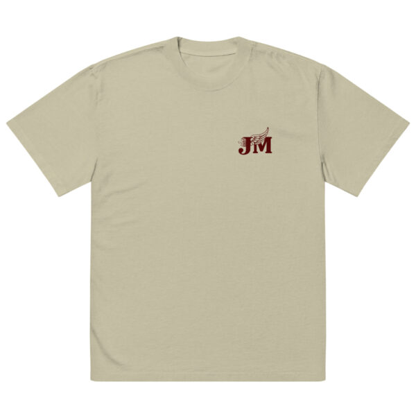 Oversized faded t-shirt with maroon Logo