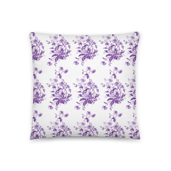 Pillow with purple flowers design