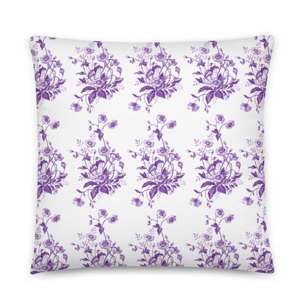 Pillow with purple flowers design