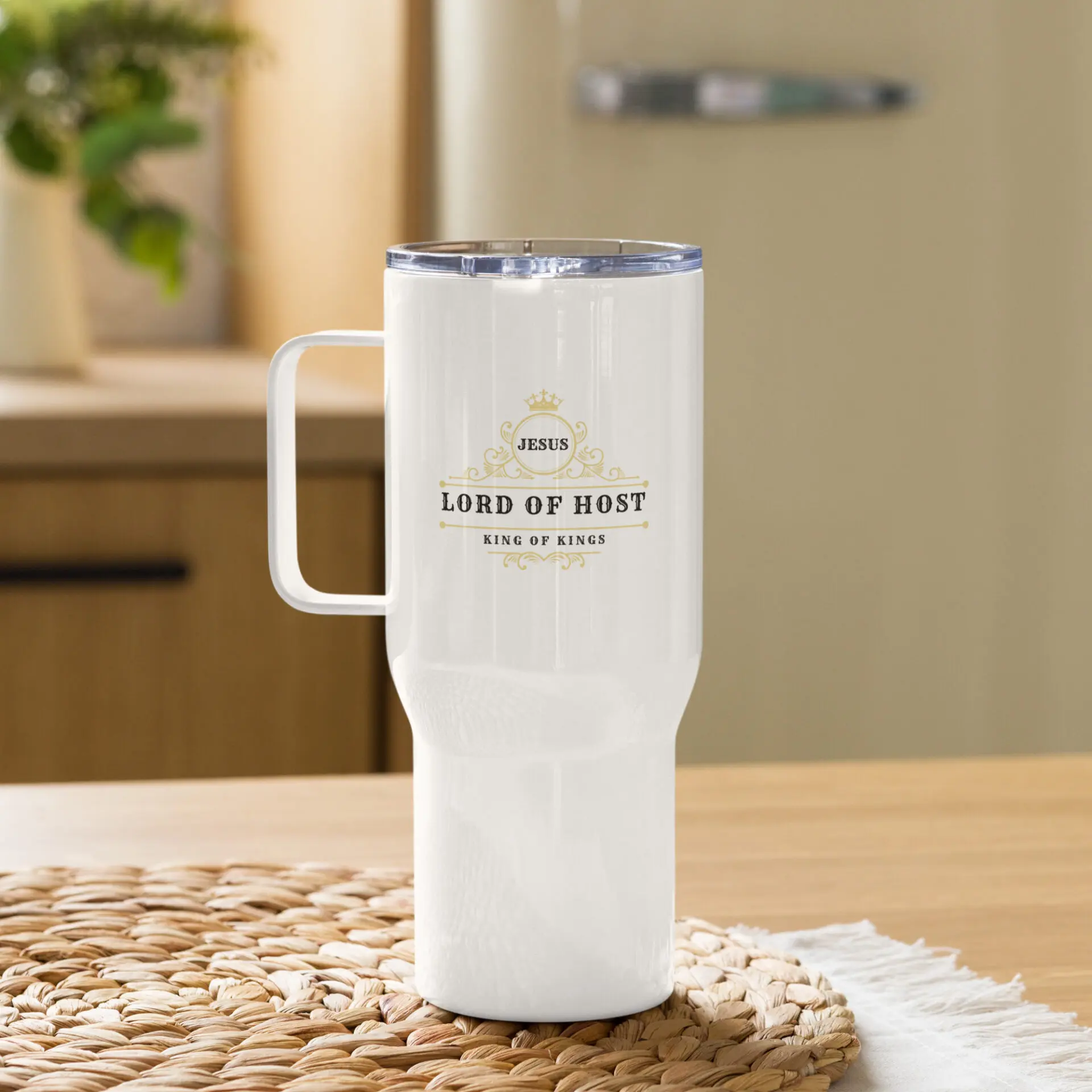 Travel mug with a handle - Lord of Host logo 3 Travel mug with a handle - Lord of Host logo - Image 3