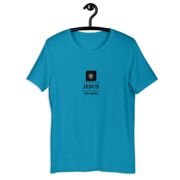 Unisex t-shirt with a Jesus my King cross logo