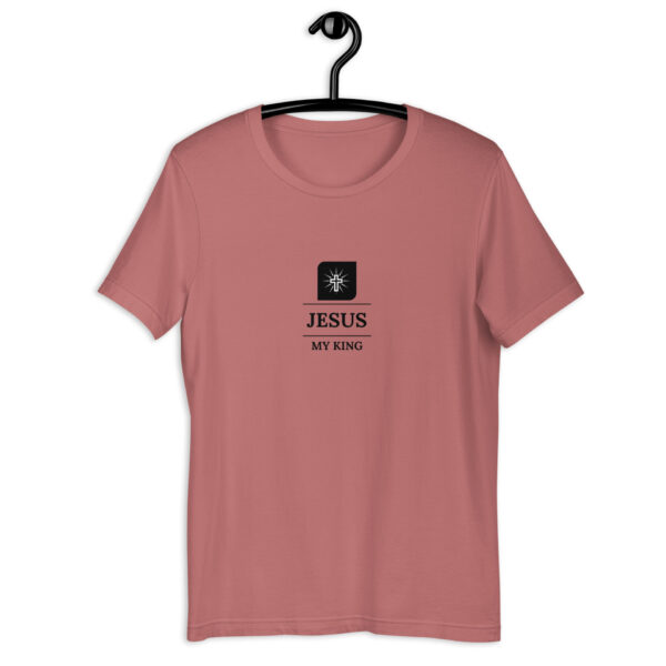 Unisex t-shirt with a Jesus my King cross logo