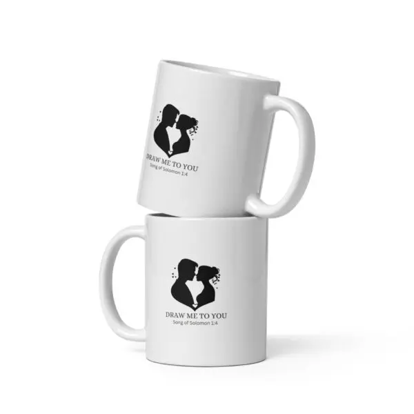 White glossy mug - Draw me to you