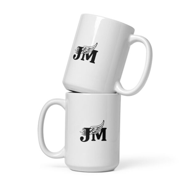 White glossy mug - JM logo